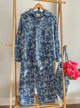 Load image into Gallery viewer, Long Pyjama Set - Indigo Blue