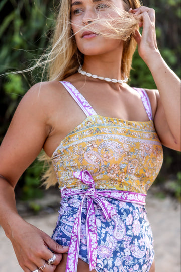 Sunrise Bowie One Piece Ochre-Blue
