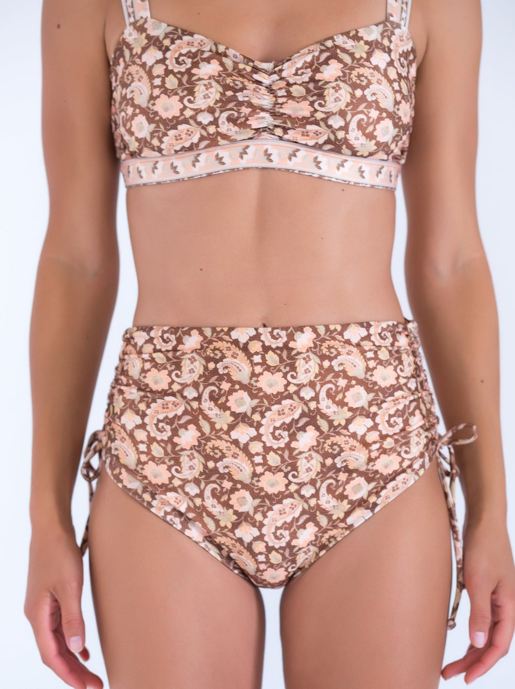 Indie High Waist Bottom Ruched Caramel ♲