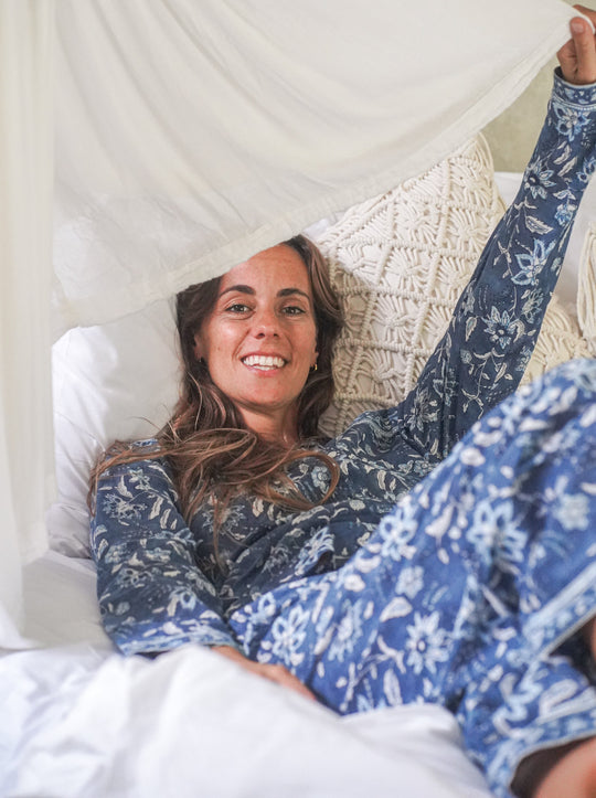 Long Pyjama Set - Indigo Blue